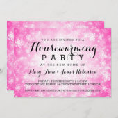 Elegantes Party Housewärming Rosa Winter Wunderlan Einladung (Vorne/Hinten)
