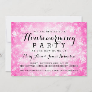 Elegantes Party Housewärming Rosa Winter Wunderlan Einladung