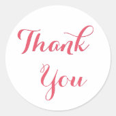 Elegantes Party in Weiß Rosa Gastgeschenke Hochzei Runder Aufkleber (Vorderseite)