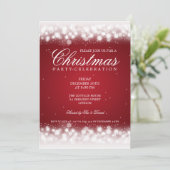 Elegantes Party-magisches Schein-Rot Einladung (Stehend Vorderseite)