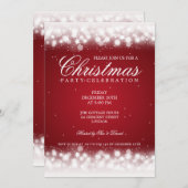 Elegantes Party-magisches Schein-Rot Einladung (Vorne/Hinten)
