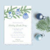 Elegantes Party mit blauen und weißen Ornamenten Einladung