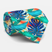Elegantes Party Neck Tie mit Tropical Palm Blätter Krawatte (Gerollt)