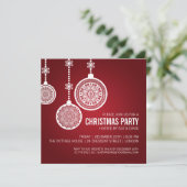 Elegantes Party Ornaments Rot Einladung (Stehend Vorderseite)