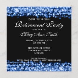Elegantes Party Pension Blue Glitzern Einladung
