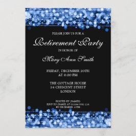 Elegantes Party Pension Blue Glitzern Einladung