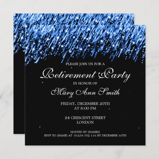 Elegantes Party Pension Einladung (Vorne/Hinten)