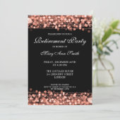 Elegantes Party Rose Gold Glitzern Einladung (Stehend Vorderseite)
