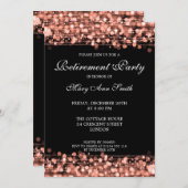 Elegantes Party Rose Gold Glitzern Einladung (Vorne/Hinten)