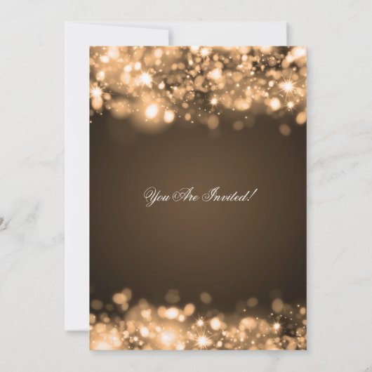 Elegantes Party Ruhestand Gold Sparkling Einladung (Rückseite)