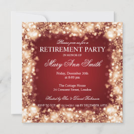 Elegantes Party Ruhestand Gold Sparkling Lights Einladung