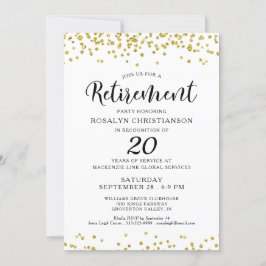 Elegantes Party Script Gold Confetti Einladung
