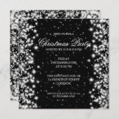 Elegantes Party Sparkle Black Einladung (Vorne/Hinten)