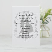 Elegantes Party von Silhouette und Mann Einladung (Stehend Vorderseite)