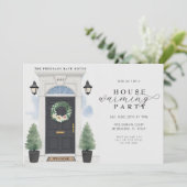 Elegantes Party Watercolor Housewarming Einladung (Stehend Vorderseite)