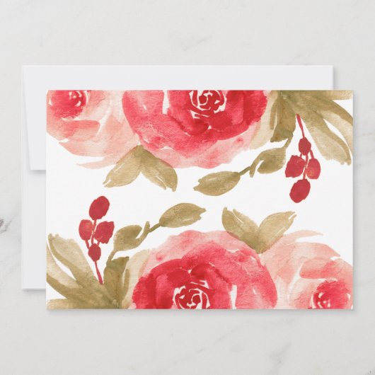 Elegantes Party Watercolor-Rote Rosevalentines Einladung (Rückseite)