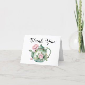 Elegantes Party Watercolor Tea Dankeskarte
