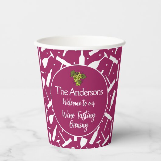 Elegantes Party Weinverkostung Abend Pappbecher (Vorderseite)