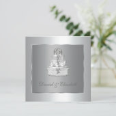 Elegantes Party zum 25. Hochzeitstag Einladung (Stehend Vorderseite)