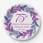 Elegantes Party zum 75-jährigen Jubiläum Pappteller (Vorderseite)