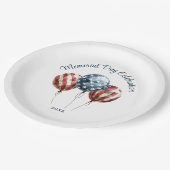 Elegantes Party zum Gedenktag Pappteller (Schrägansicht)