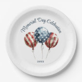 Elegantes Party zum Gedenktag Pappteller (Vorderseite)