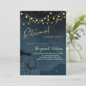 Elegantes Party zum Ruhestand Einladung (Stehend Vorderseite)