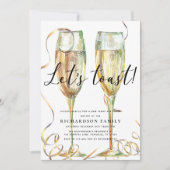 Elegantes Party zum Toast des Neuen Jahres Lassend Einladung (Vorderseite)