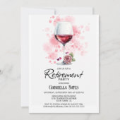 Elegantes Party zur Rückgabe von Weinglas Einladung (Vorderseite)