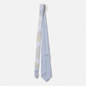 Elegantes Pastel Blue Gold Marmor Muster Initials Krawatte (Rückseite)