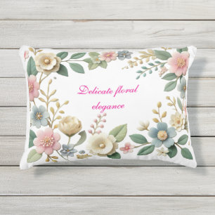 Elegantes Pastel Blumenmuster Kissen" Kissen Für Draußen