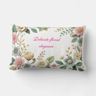 Elegantes Pastel Blumenmuster Kissen" Lendenkissen