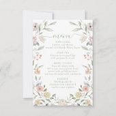 Elegantes Pastel Bohemisches Hochzeitsmenü RSVP Karte (Vorderseite)