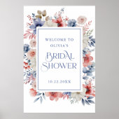 Elegantes Pastel Floral Brautparty Willkommen Poster (Vorne)
