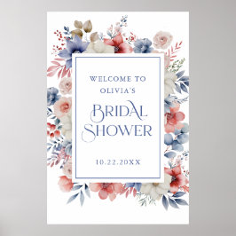 Elegantes Pastel Floral Brautparty Willkommen Poster