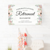 Elegantes Pastel Floral Retirement Party Banner (Insitu)