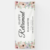 Elegantes Pastel Floral Retirement Party Banner (Vertikal)