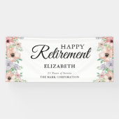 Elegantes Pastel Floral Retirement Party Banner (Horizontal)