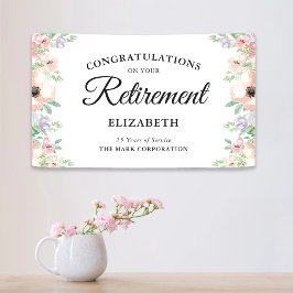Elegantes Pastel Floral Retirement Party Banner