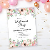 Elegantes Pastel Floral Retirement Party Einladung