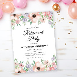 Elegantes Pastel Floral Retirement Party Einladung