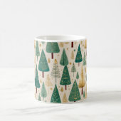 Elegantes Pastel Green Gold Weihnachtsbaummuster Kaffeetasse (Mittel)