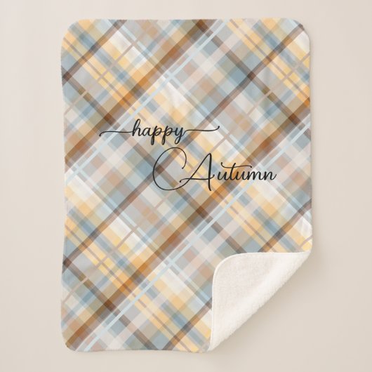 Elegantes Pastel Kariertes Muster Sherpa Blanket Sherpadecke (Vorderseite)