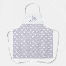 Elegantes Pastel Lavender Monogram Butterfly Muste