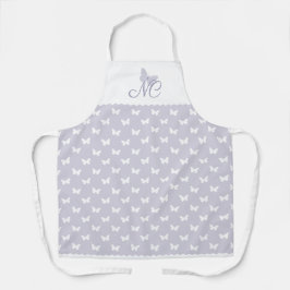 Elegantes Pastel Lavender Monogram Butterfly Muste Schürze