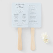 Elegantes Pastel Light Blue Wedding Ceremony Progr Fächer (Vorne und Hinten)