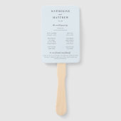 Elegantes Pastel Light Blue Wedding Ceremony Progr Fächer (Vorderseite)