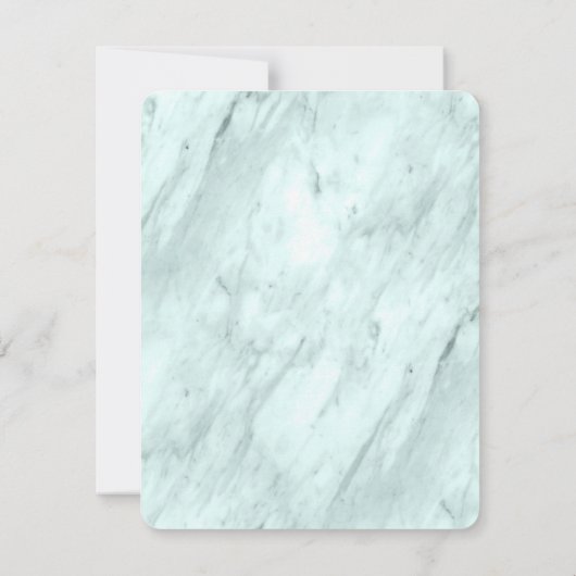 Elegantes Pastel Mint Typografy & Marble Back Foto Save The Date (Rückseite)