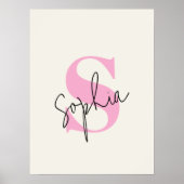 Elegantes Pastel Monogram Personalisiertes Poster (Vorne)