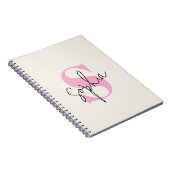 Elegantes Pastel Monogram Spiral Notebook Notizblock (Rechte Seite)